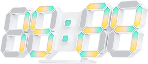 EDUP EH-LED1319 3D LED Wall Clock 9.5 Remote Control Digital Nightlight