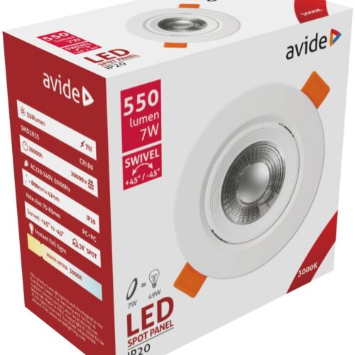 550.jpg Avide LED Χωνευτό Σπότ 38° Στρογγυλό 7W Θερμό 3000K