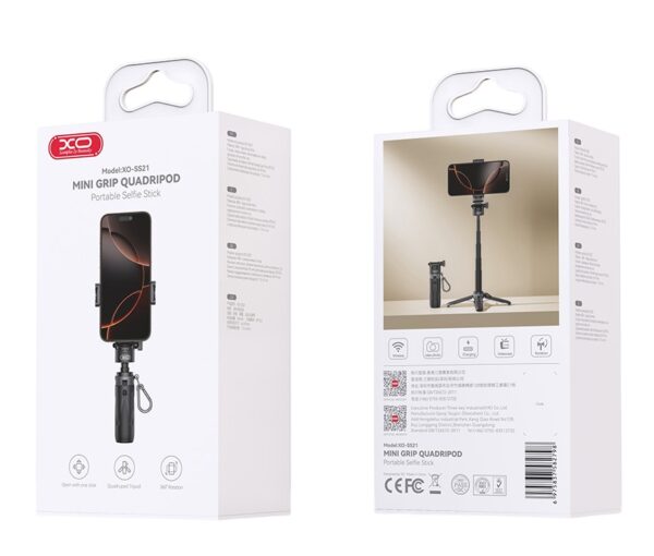 5_1_-photoroomss21.jpg XO SS21 Πολυλειτουργικό Selfie Stick Bluetooth 3 σε 1
