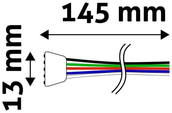 Avide LED Ταινία 12V RGB+W 5Pin Σύνδεσης Θηλυκό Καλώδιο