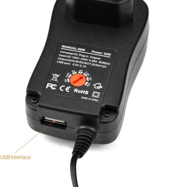 Τροφοδοτικό 30W 12V/2.5A Switching με 6 Κεφαλές