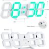 EDUP EH-LED1319 3D LED Wall Clock 9.5 Remote Control Digital Nightlight