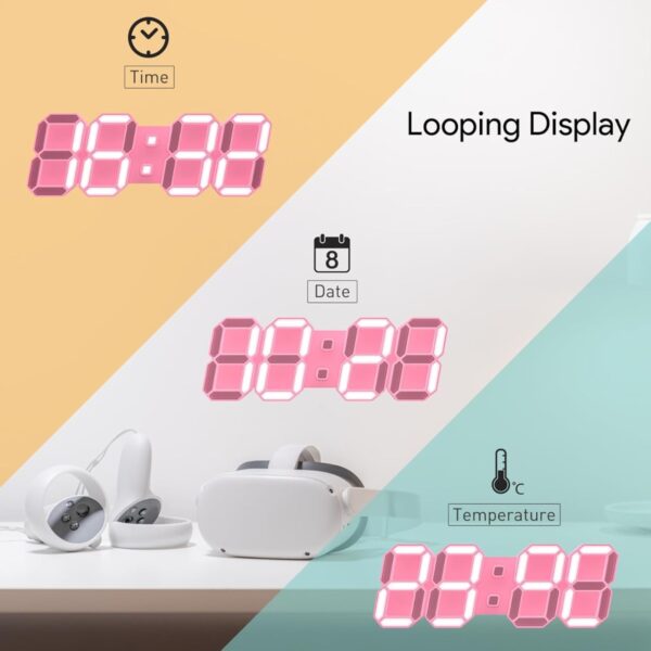EDUP EH-LEDNI-B-1 Ρολόι τοίχου 3D LED 5,2" Μίνι Ροζ