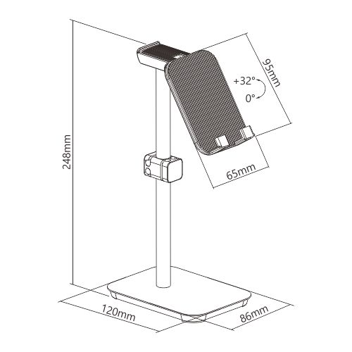 62f631ba327ffa0002ab779a.jpg Brateck Βάση Ακουστικών/Κινητών HPS01-3