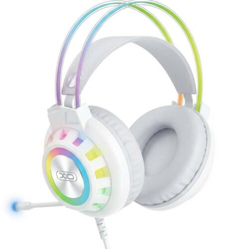 XO GE10 Gaming Ενσύρματα Ακουστικά RGB με Μικρόφωνο Λευκά