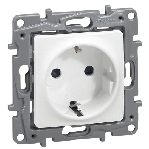 664531-LEGRAND-1000.jpg Niloe™ πρίζα ρεύματος 2Π+Γ ασφαλείας με αυτόματους ακροδέκτες σε λευκό χρώμα