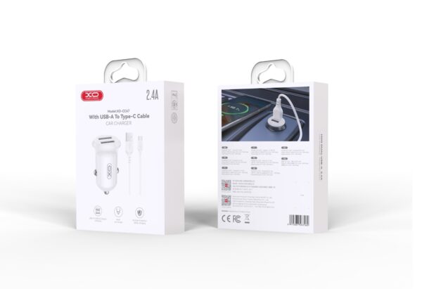 67_.jpg XO CC67 Mini Smart Φορτιστής Αυτοκινήτου με 2 Θύρες USB 2.4A και Καλώδιο Type-C (NB103)