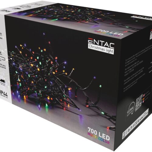 700.jpg Entac Χριστουγεννιάτικα Λαμπάκια IP44 700 LED Ψείρες Πολύχρωμα 14m