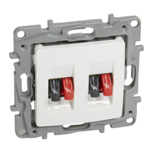764581-LEGRAND-1000.jpg Niloe™διπλή πρίζα ηχείων σε λευκό χρώμα