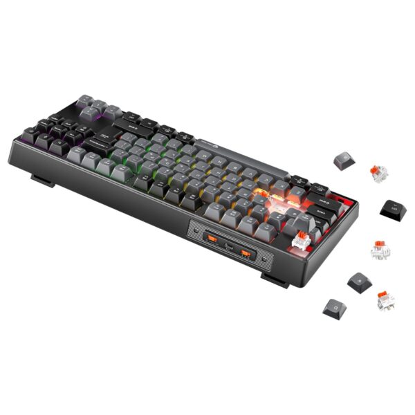 Meetion MT-MK14 Μηχανικό Πληκτρολόγιο Gaming Ενσύρματο & Ασύρματο με Bluetooth και 2.4G RGB Μαύρο US