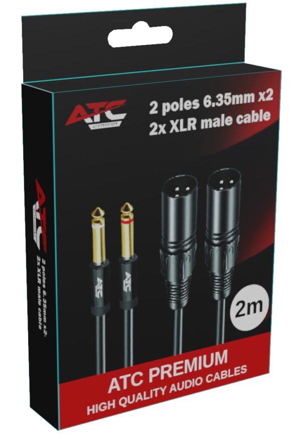 2 poles 6.35mmx2 - 2x XLR male cable