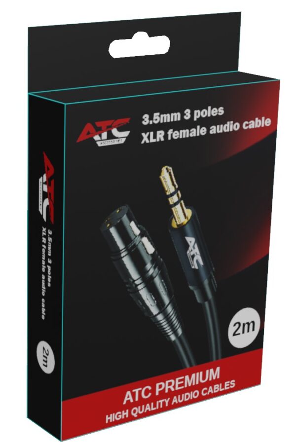 3.5mm 3 poles - XLR female audio cable 2m