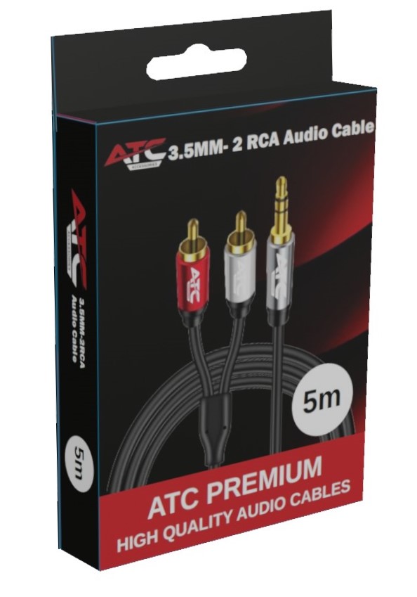 95_5m.jpg ATC HQ 3.5mm M/ 2 X RCA Cable 5m