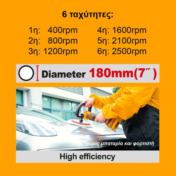 Αλοιφαδόρος Μπαταρίας 20V Li-Ion Φ 180mm SOLO