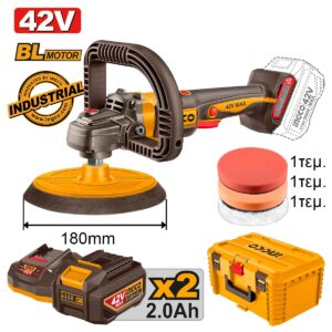 Αλοιφαδόρος Μπαταρίας 42V Li-Ion Φ 180mm +Εργαλειοθήκη Βαθιά 19"