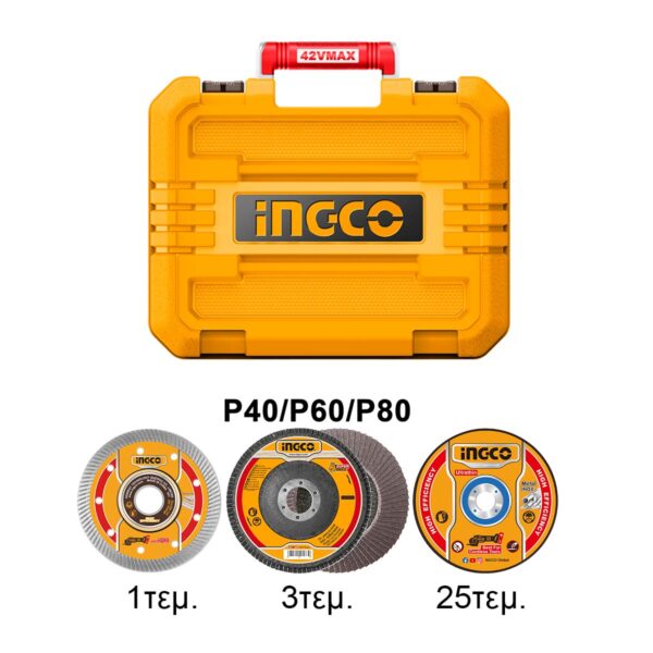 CAGLI4128112E-3.jpg Γωνιακός Τροχός Μπαταρίας 115mm 42V Li-Ion