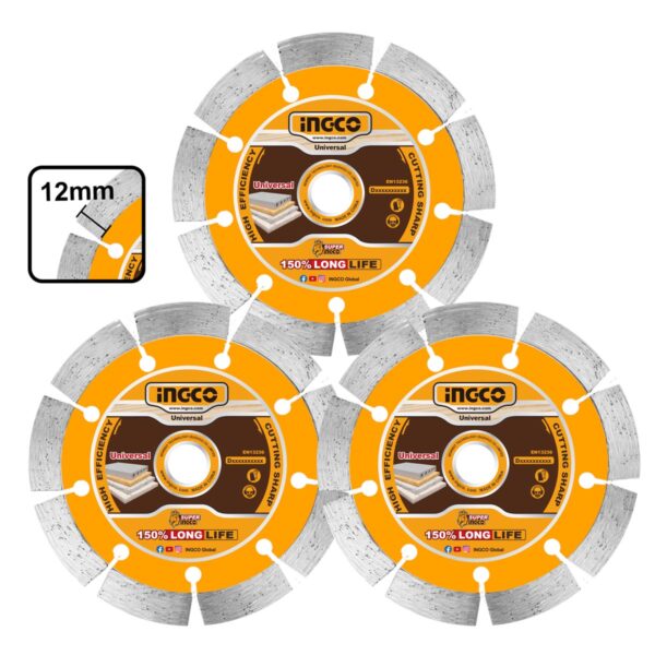 Διαμαντόδισκος Δομικών Γενικής Χρήσης 230mm x 12mm 3 τεμ.