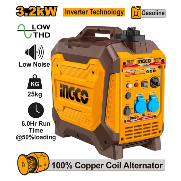 GEI35006-2.jpg Γεννήτρια Inverter Βαλιτσάκι Βενζίνης 3.2kW 4kVA 4HP