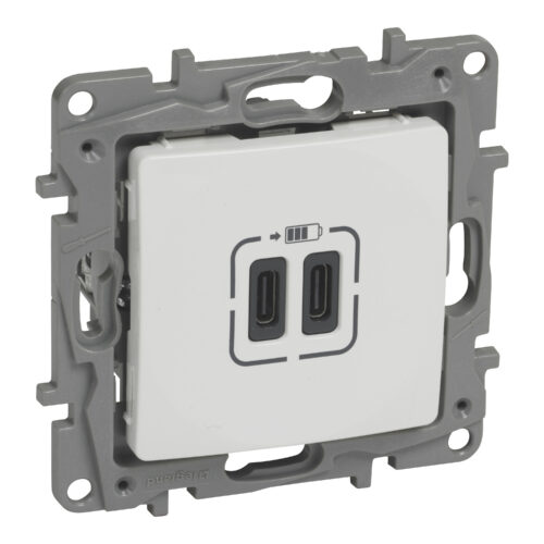 LG-764595-WEB-R.jpg Niloé™ πρίζα 2USB φόρτισης C+C 3000mA σε λευκό χρώμα