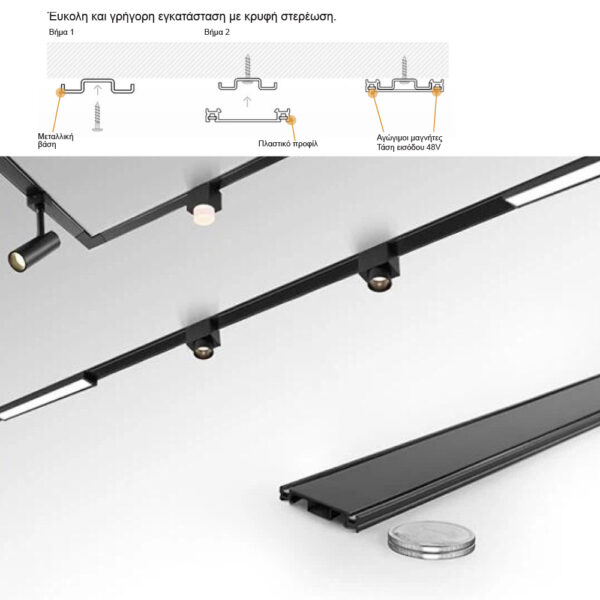 ΜΑΓΝΗΤΙΚΗ ΡΑΓΑ ΜΑΥΡΗ 1000x30x5mm
