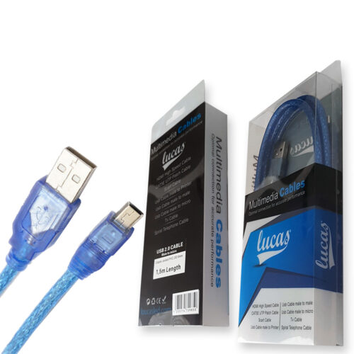 USBM.jpg USB - MICRO USB 5mm 1.5m (ΜΠΛΕ)