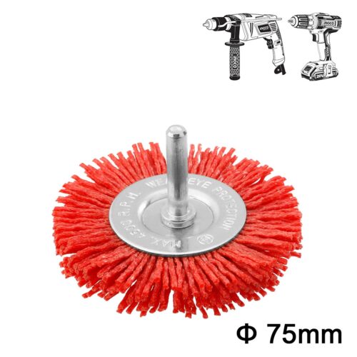 WB40755-1.jpg Βούρτσα Nylon με Άξονα για Δράπανο 75mm