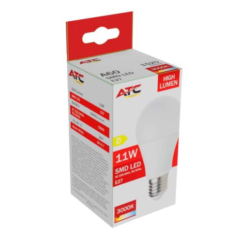 a60_11w_high_lumen_5_.jpg ATC SMD LED High Lumen Λαμπτήρας A60 230V 11W/1520LM E27 3000K