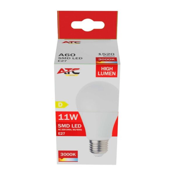 a60_11w_high_lumen_6_.jpg ATC SMD LED High Lumen Λαμπτήρας A60 230V 11W/1520LM E27 3000K