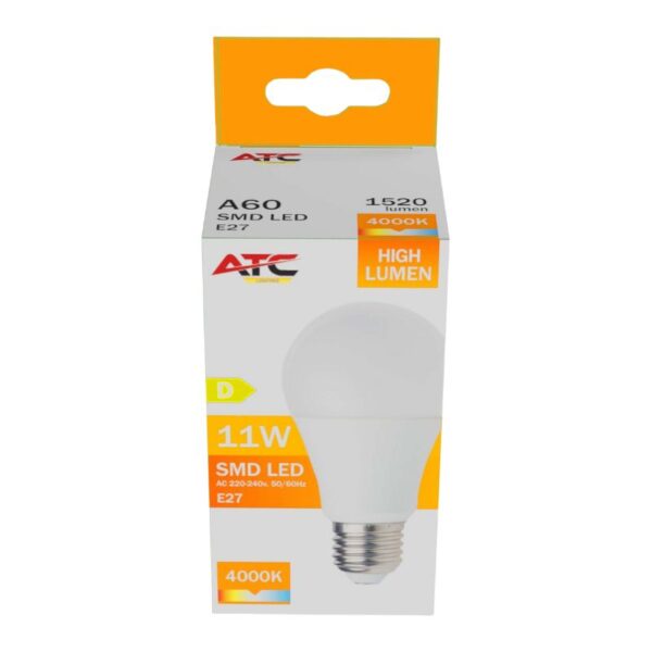 a60_11w_high_lumen_7_.jpg ATC SMD LED High Lumen Λαμπτήρας A60 230V 11W/1520LM E27 4000K