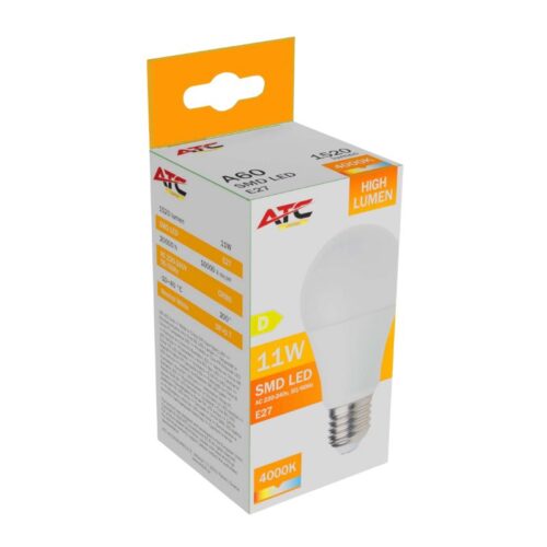 a60_11w_high_lumen_8_.jpg ATC SMD LED High Lumen Λαμπτήρας A60 230V 11W/1520LM E27 4000K