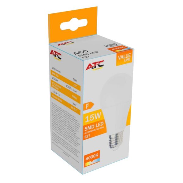 a60_15w_8_.jpg ATC SMD LED Λαμπτήρας A60 230V 15W/1520LM E27 4000K