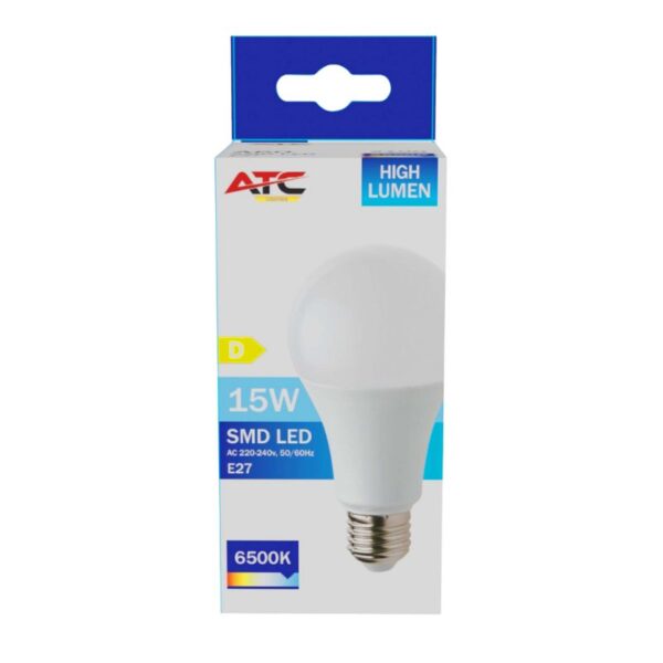 a60_15w_high_lumen_2_.jpg ATC SMD LED High Lumen Λαμπτήρας A60 230V 15W/2100LM E27 6500K