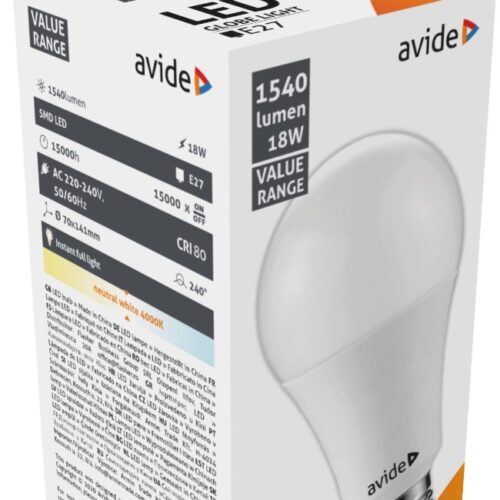 Avide LED Κοινή 18W E27 Λευκό 4000K Value