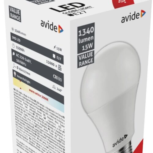 Avide LED Κοινή 15W E27 Θερμό 3000K Value