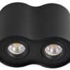 Avide Φωτιστικό Οροφής GU10 Spot Light Στρογγυλό Μαύρο Περιστρεφόμενο Διπλό