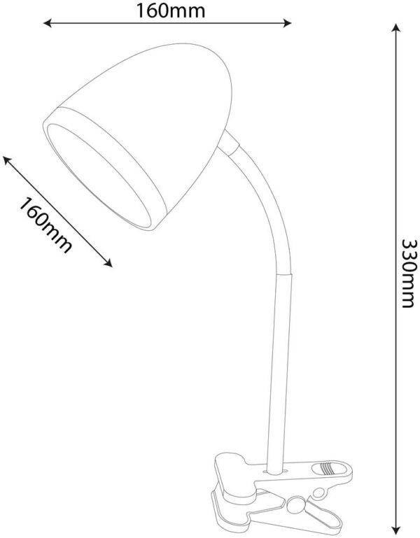abdl-clip-b-15w_o.jpg Avide Basic Φωτιστικό Γραφείου με Κλιπ E27 15W Μαύρο