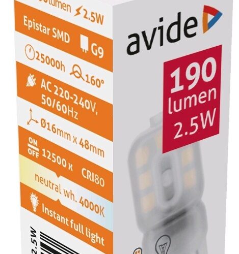 Avide LED G9 2.5W 160° Λευκό 4000K