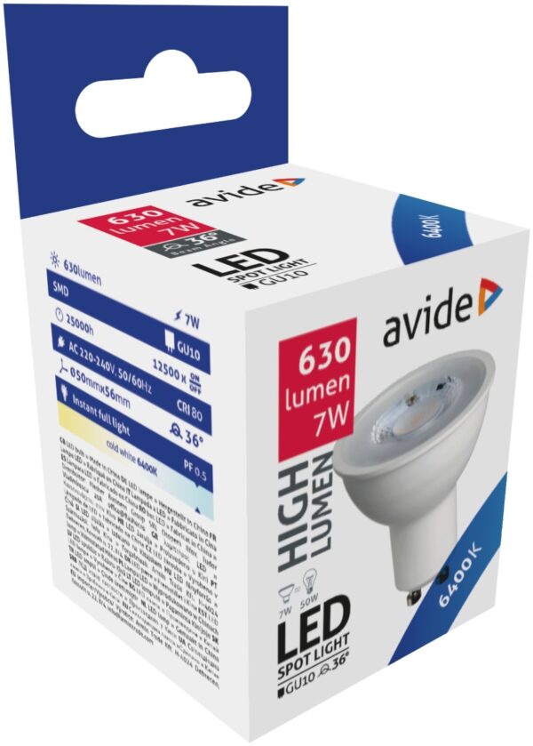 abgu10cw-7w-nba_avide-led-spot-alu-plastic-7w-gu10-36_-cw-6400k.jpg Avide LED Σπότ Αλουμίνιο + Πλαστικό 7W GU10 36° Ψυχρό 6400K Υψηλής Φωτεινότητας