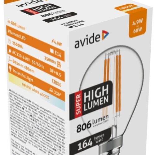 ablfmg14nw-49w-shl_avide-led-filament-mini-globe-49w-e14-nw-4000k-super-high-lumen.jpg Avide LED Filament Σφαιρική 4.9W E14 Λευκό 4000K Super Υψηλής Φωτεινότητας