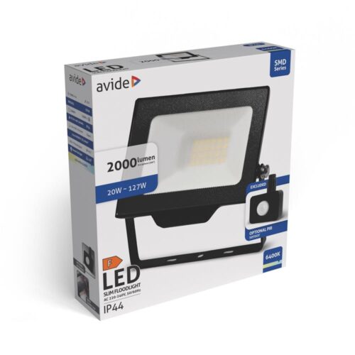 Avide LED Προβολέας SMD 20W CW 6400K με Προαιρετικό PIR