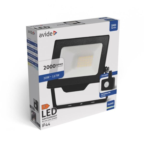 ablrflcw-20w-opir_1_.jpg Avide LED Προβολέας SMD 20W CW 6400K με Προαιρετικό PIR