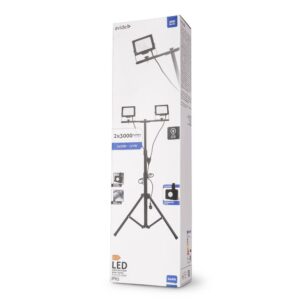 Avide LED Flood Light Slim Αισθητήρας PIR, SMD 2x30W CW 6400K 2 Κεφαλές με Τρίποδο
