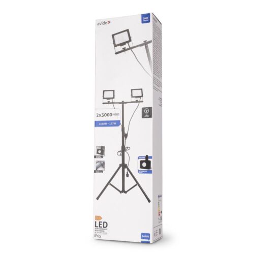ablrflcw-30w-tripod-d-opir_b.jpg Avide LED Flood Light Slim Αισθητήρας PIR, SMD 2x30W CW 6400K 2 Κεφαλές με Τρίποδο