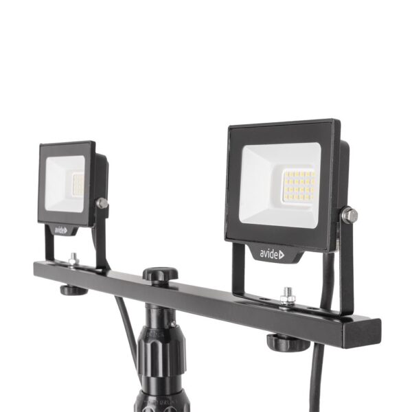Avide LED Flood Light Slim Αισθητήρας PIR, SMD 2x30W CW 6400K 2 Κεφαλές με Τρίποδο