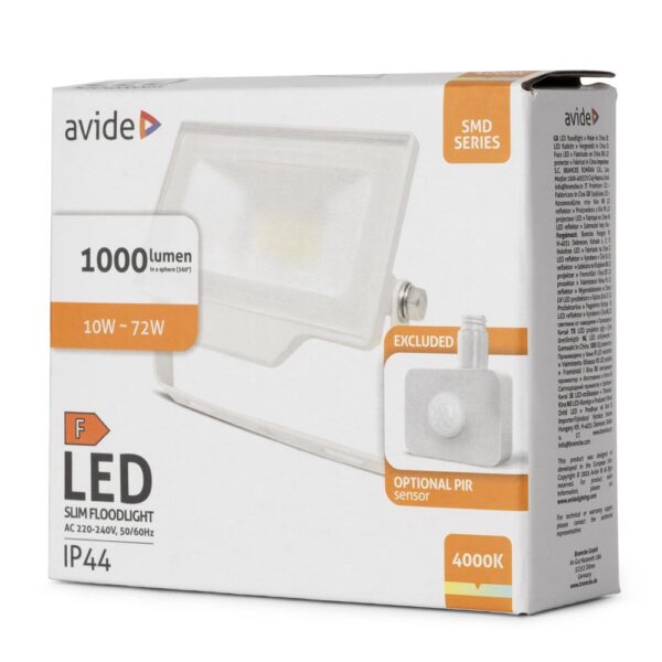 ablrflnw-10w-opir-w_b.jpg Avide Προβολέας LED SMD 10W NW 4000K με Δυνατότητα Προσθήκης Αισθητήρα PIR Λευκό