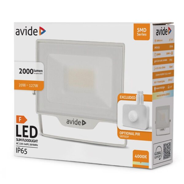 ablrflnw-20w-opir-w_b.jpg Avide Προβολέας LED SMD 20W NW 4000K με Δυνατότητα Προσθήκης Αισθητήρα PIR Λευκό