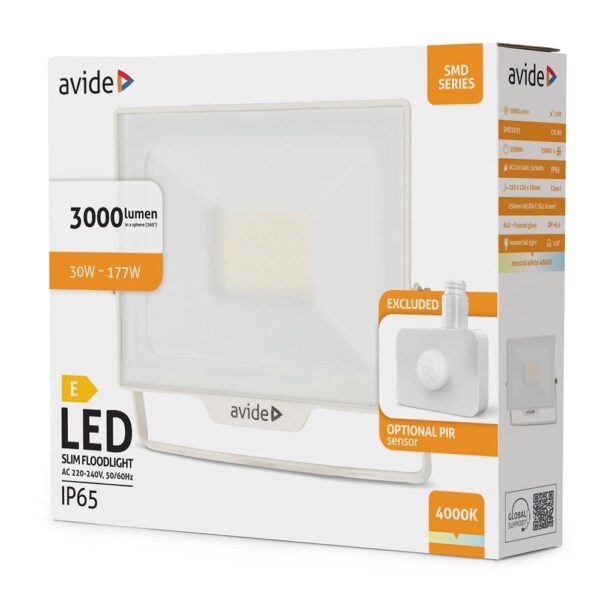 ablrflnw-30w-opir-w_b.jpg Avide Προβολέας LED SMD 30W NW 4000K με Δυνατότητα Προσθήκης Αισθητήρα PIR Λευκό