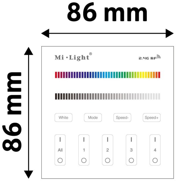 Avide LED Ταινία 12V RGB+W 4 Ζωνών RF Χωνευτό /AC180-240V/ Αφής