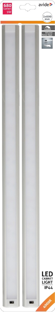 Avide LED Ταινία Cabinet Light 9W SMD2835 4000K IP44 2X60cm + Αισθητήρας Κίνησης