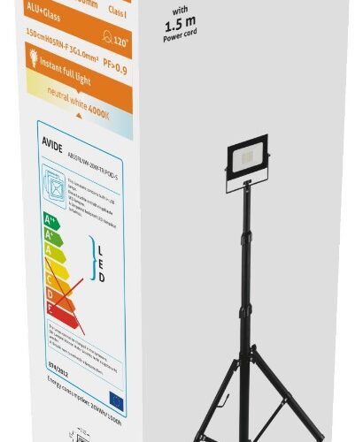abssflnw-20w-tripod-s_avide-led-reflektor-slim-smd-20w-nw-4000k-1-fej-tripoddal.jpg Avide LED Floodlight Slim SMD 20W White 4000K 1 Head with Tripod